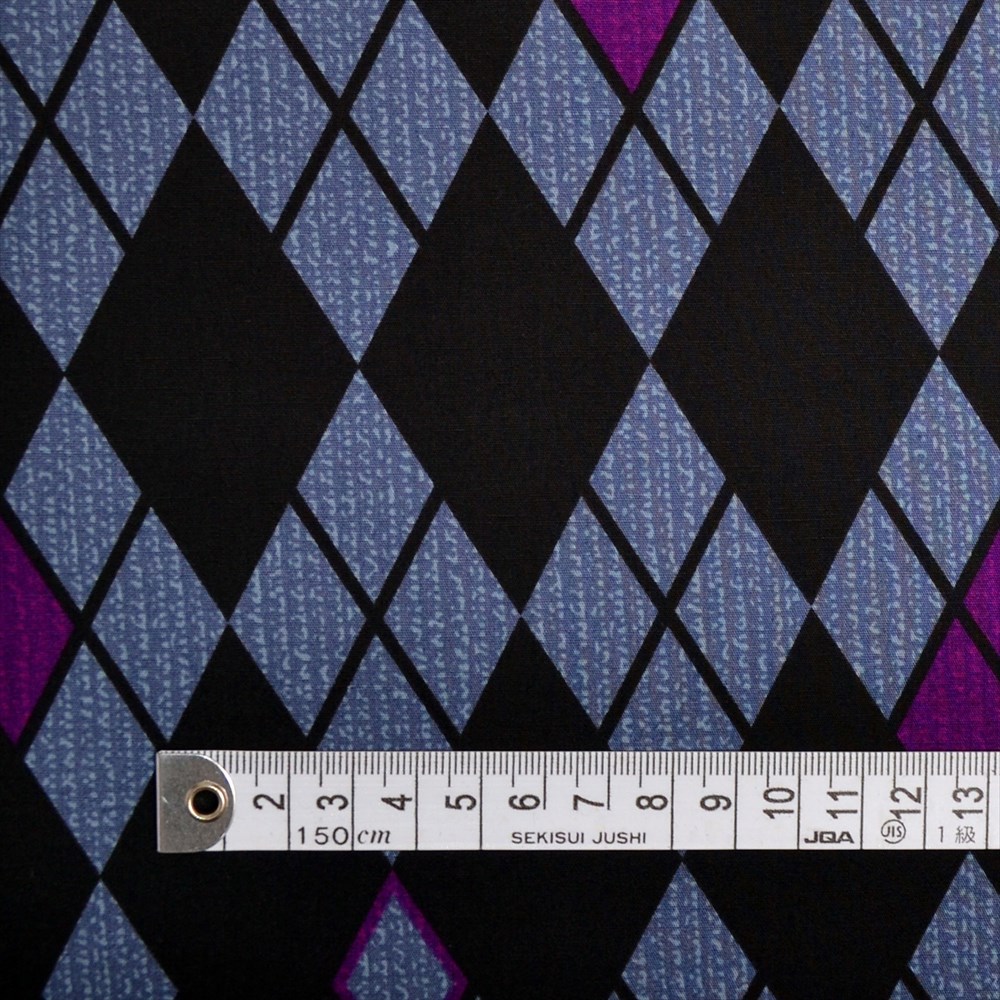 重ね菱・黒 ブロード生地